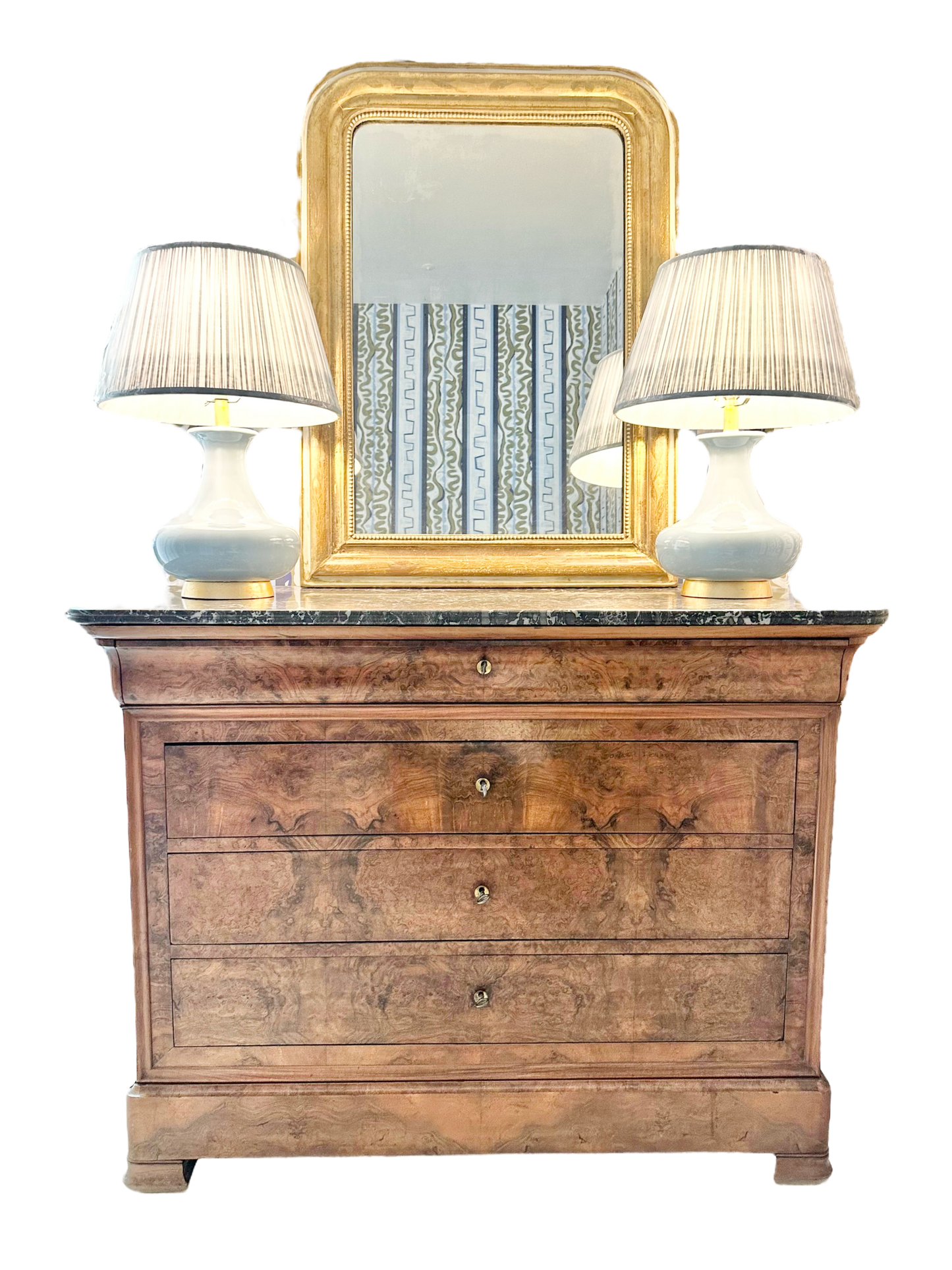 19th Century Louis Philippe Style Chest - Book Matched Burl II