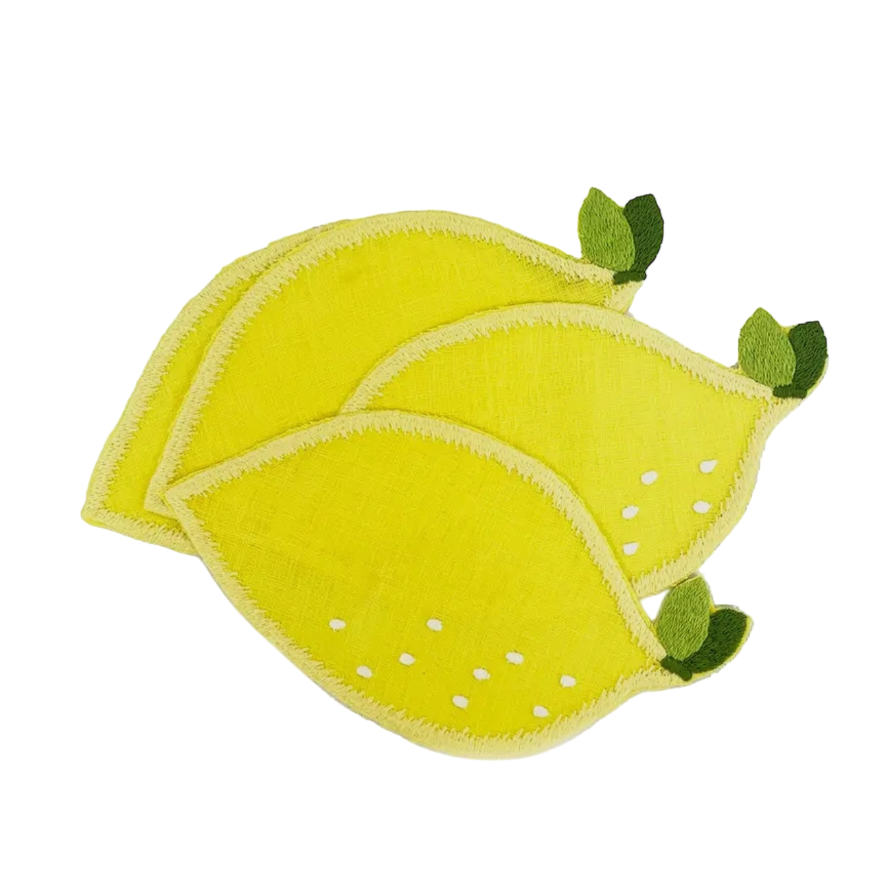 Lemon Shaped Cocktail Napkins, Set of 4