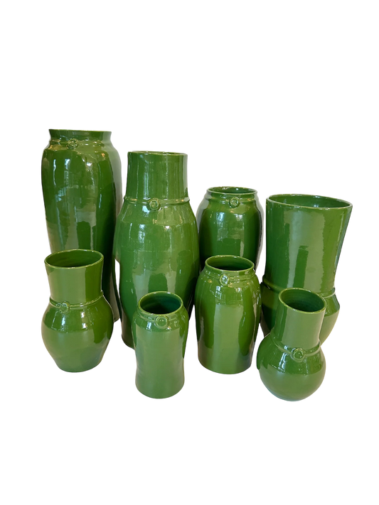 Nicholas Newcomb Banded Vase in Olive