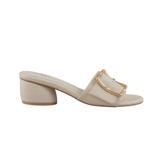 Tucson Low Bamboo Heel in Ivory