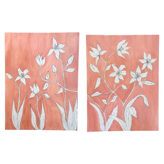 Jennifer Leverett Art - Day Lily Diptych (Left & Right Facing)