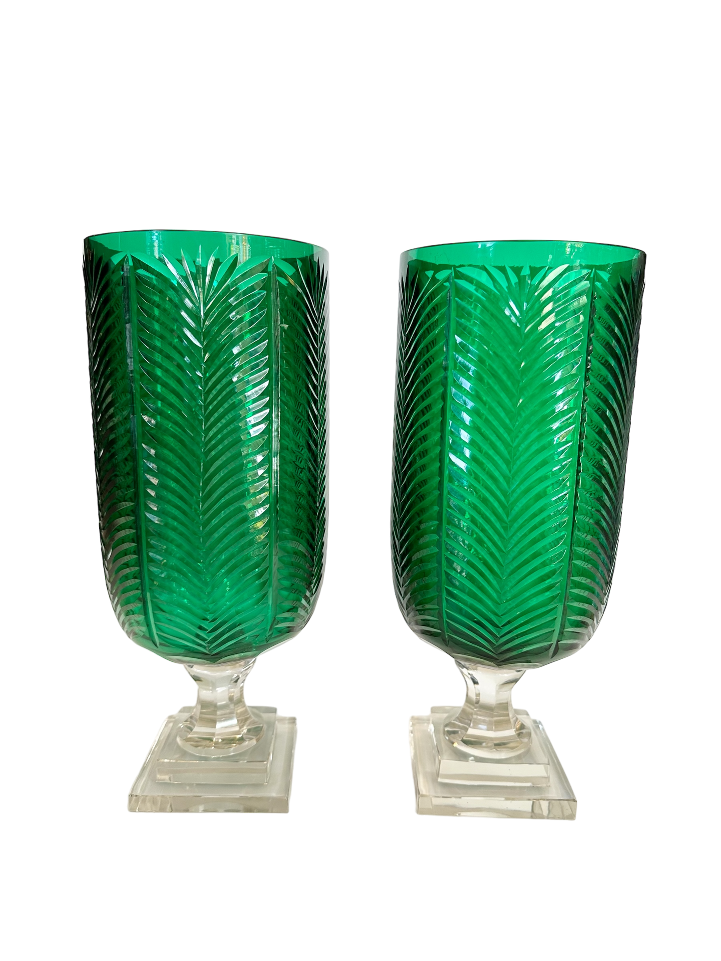 Grande Green Swirl Etched Hurricane