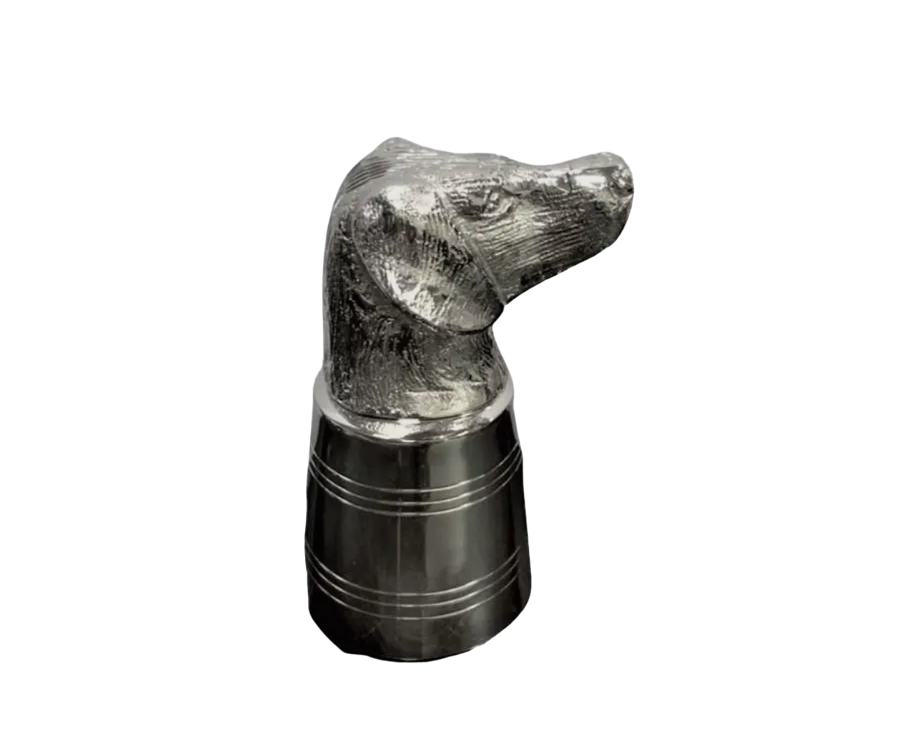 Dog Head Stirrup Cup Silver Plate
