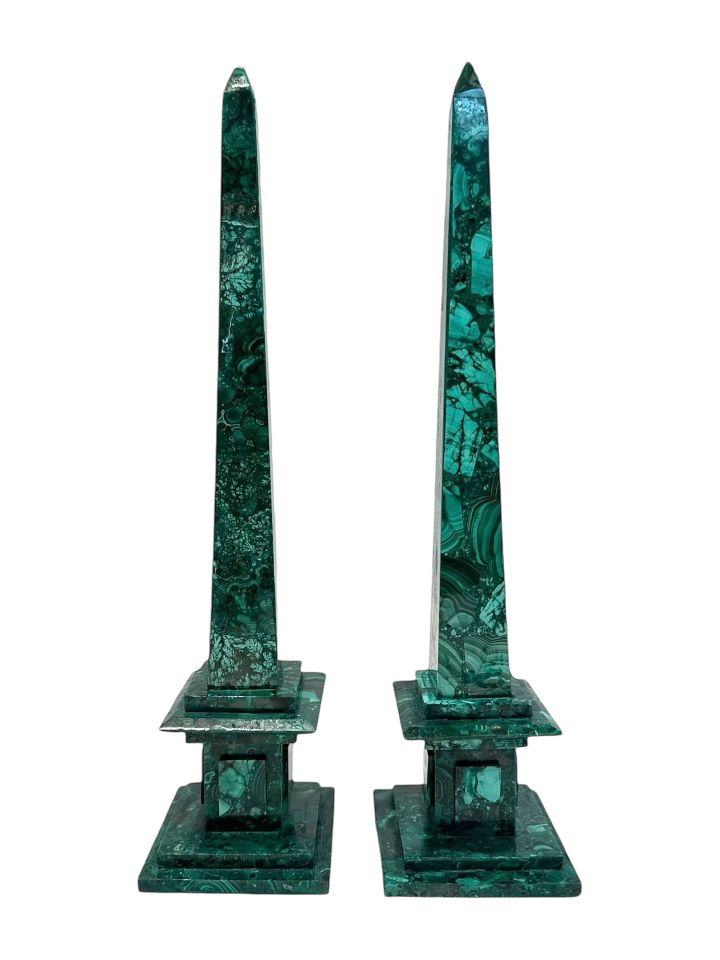 Malachite Obelisks 15.5”H