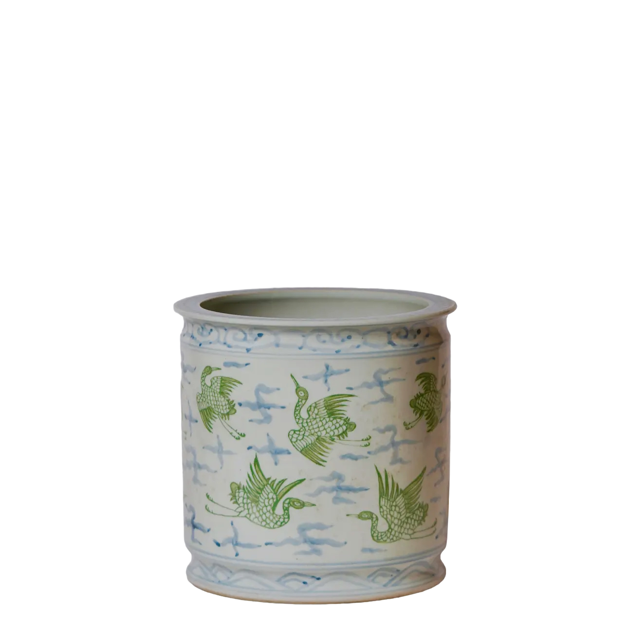 Green & Blue Porcelain Cachepot