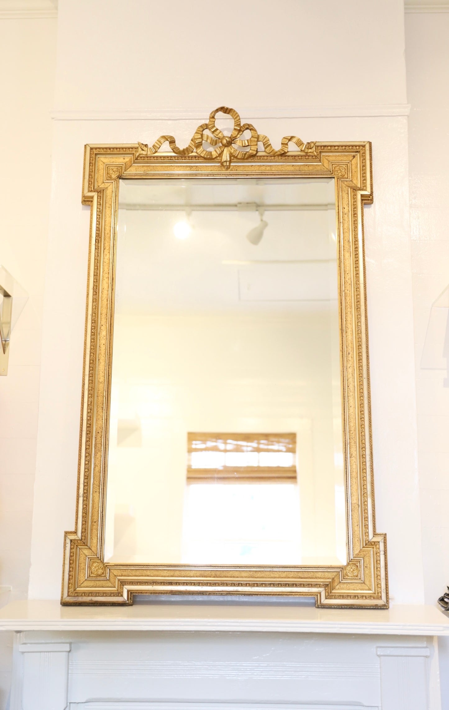 19th Century Antique Mirror - Ribbon Cartouche