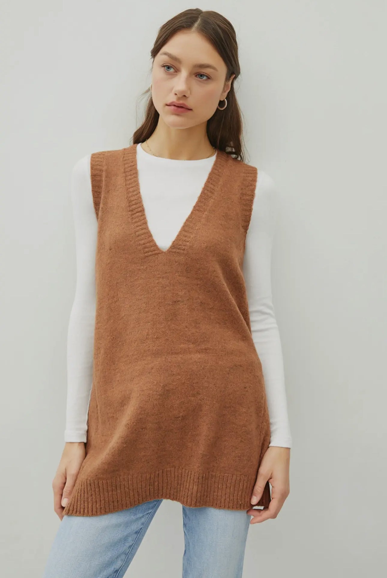 Oversize Sleeveless Sweater Vest