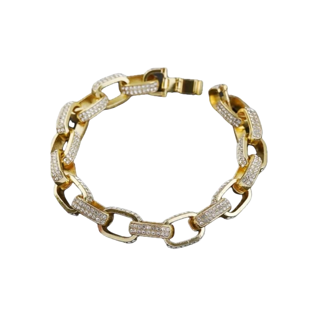 Pave Square Link Bracelet