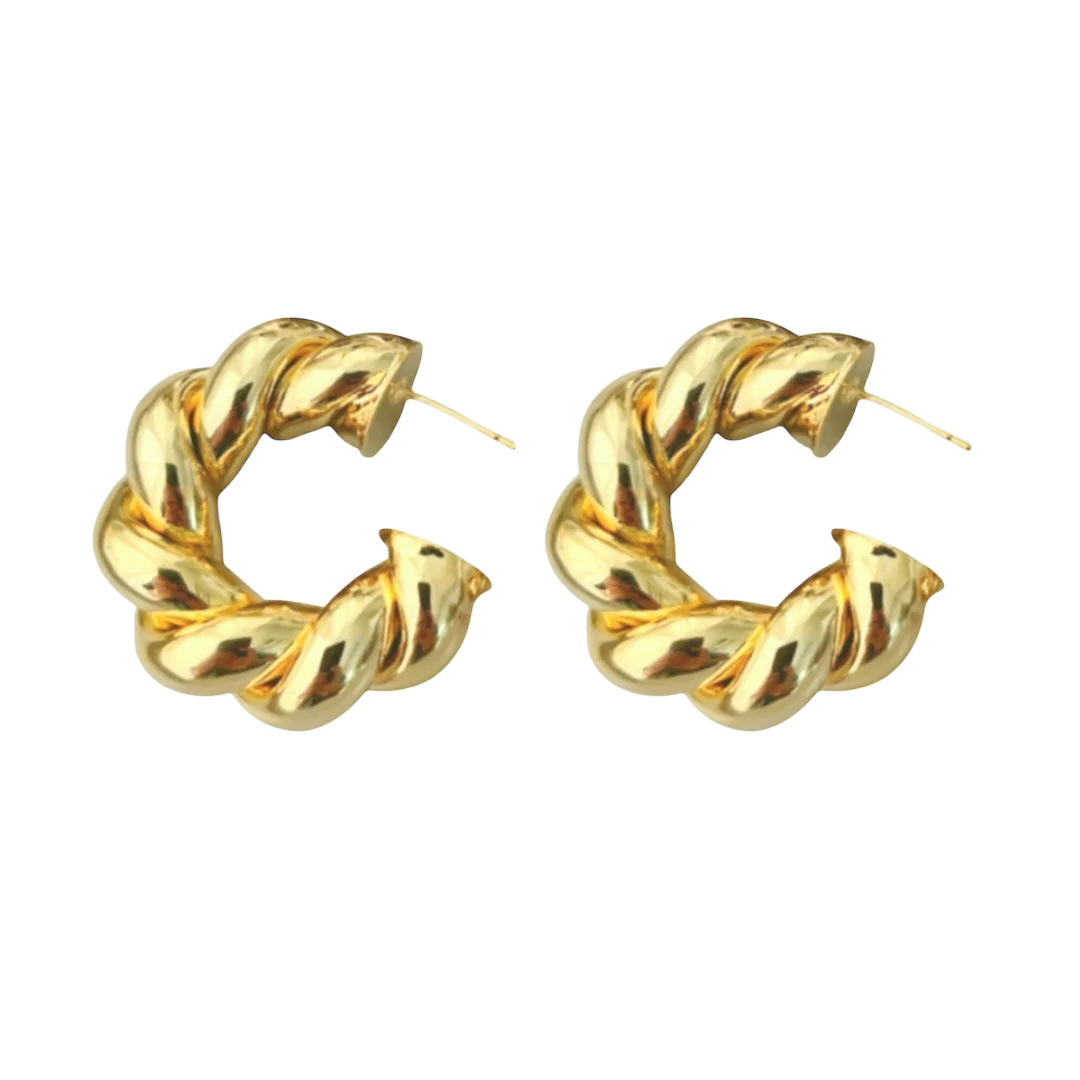 Coiled Gold Hoops