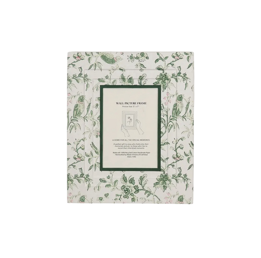 Block Printed Wall Photo Frame - Green