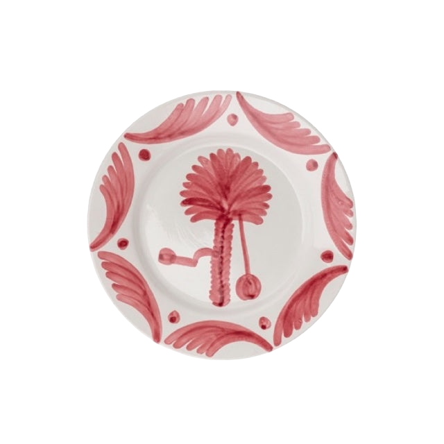 Pink Palm Tree Ceramic Large Plate