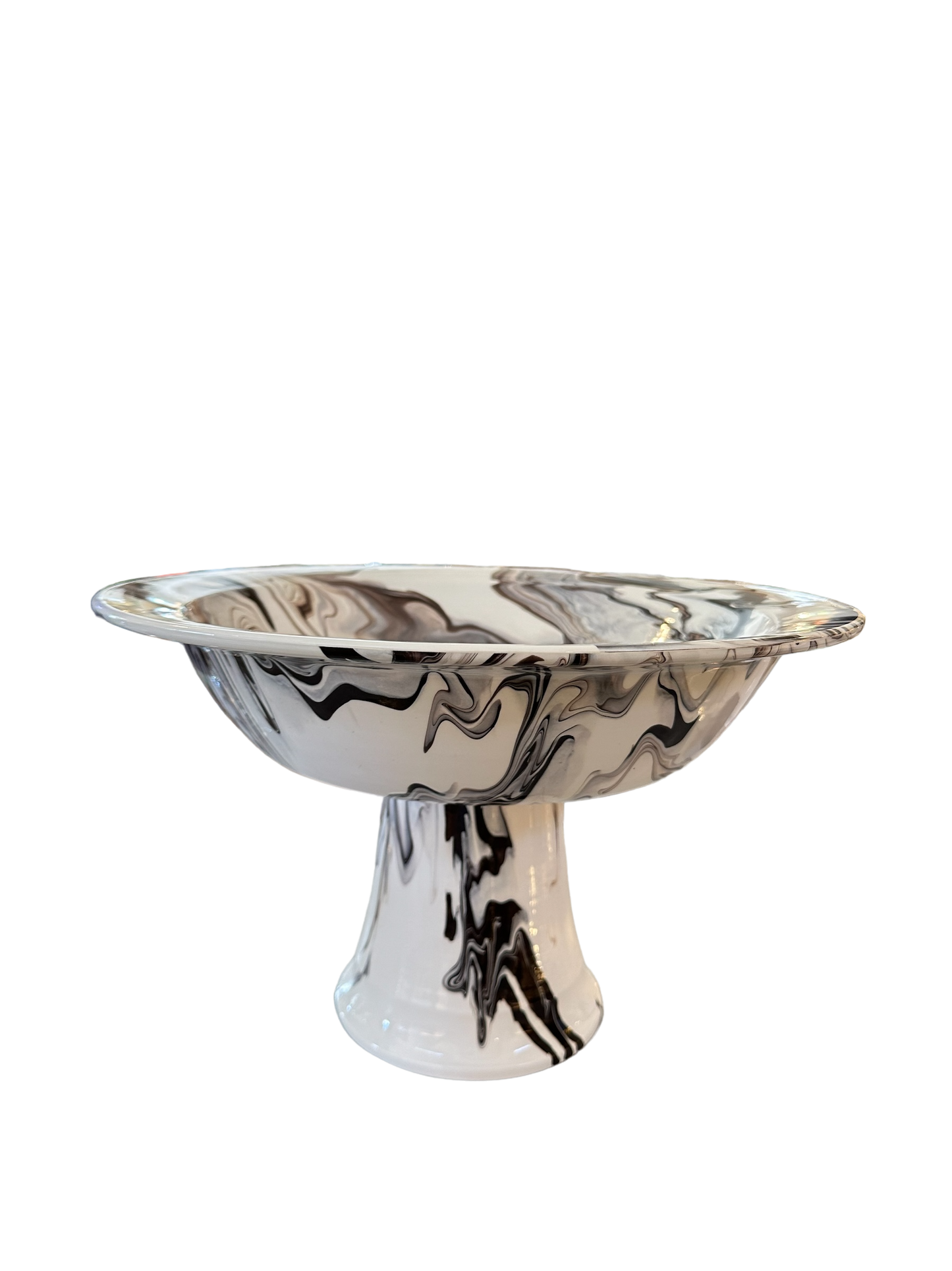 Hand-Thrown Brown Marble Compote