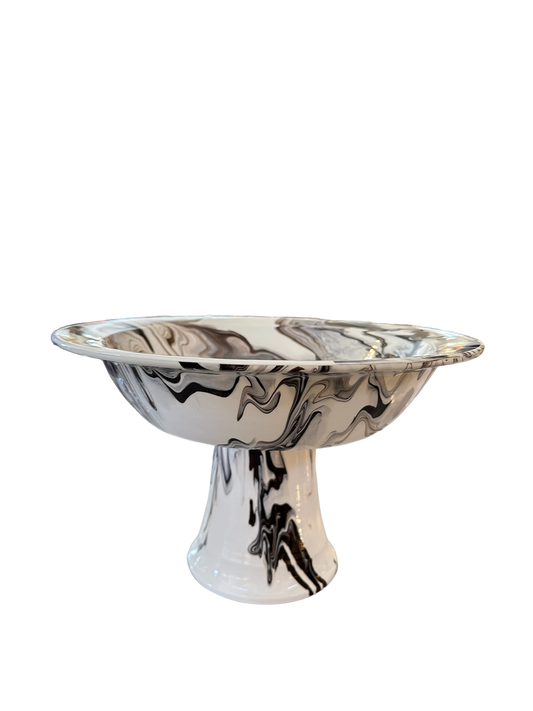 Hand-Thrown Brown Marble Compote