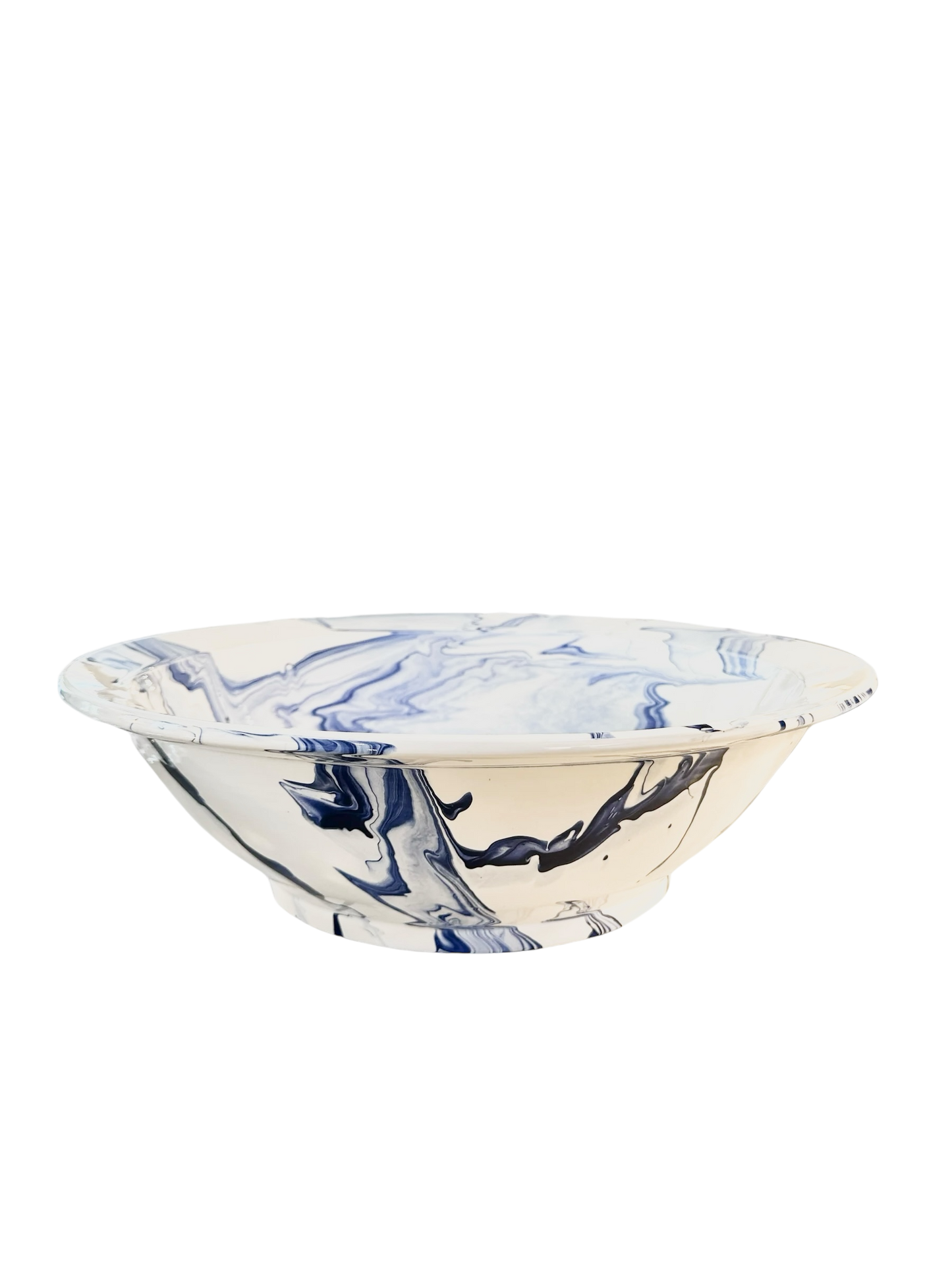 Hand Thrown Marble Low Bowl