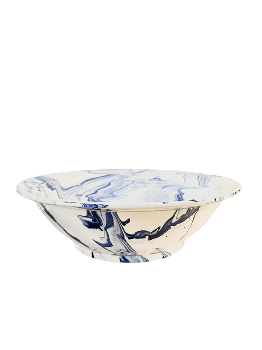 Hand Thrown Marble Low Bowl