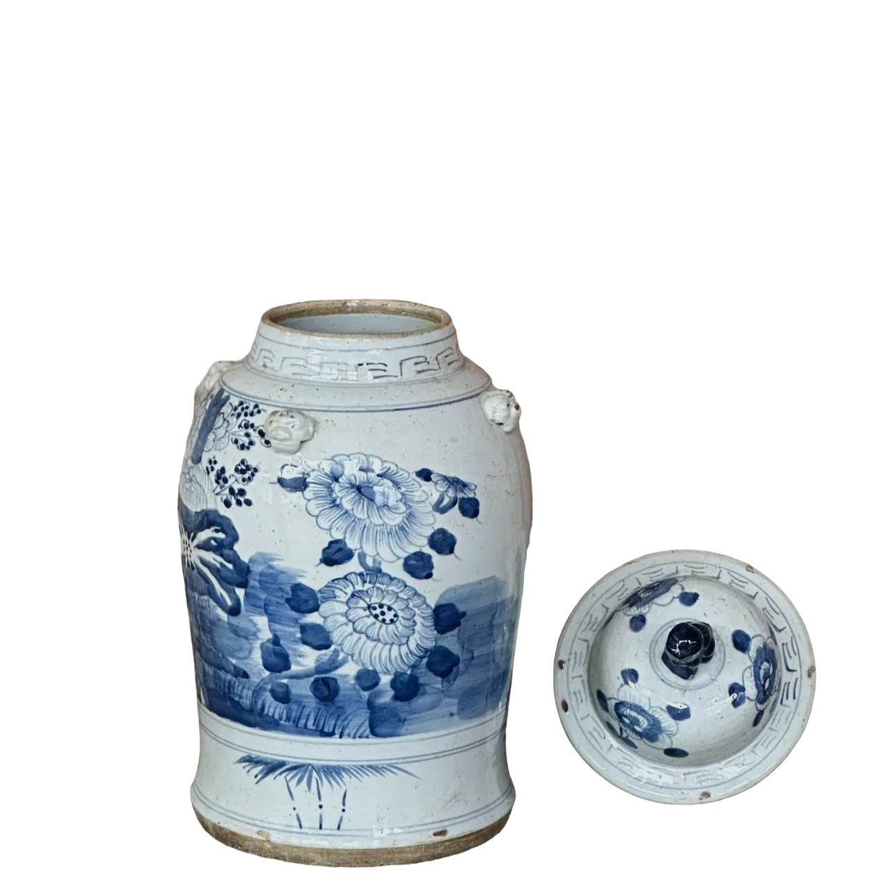 Extra Large Blue & White Four Seasons Temple Jar