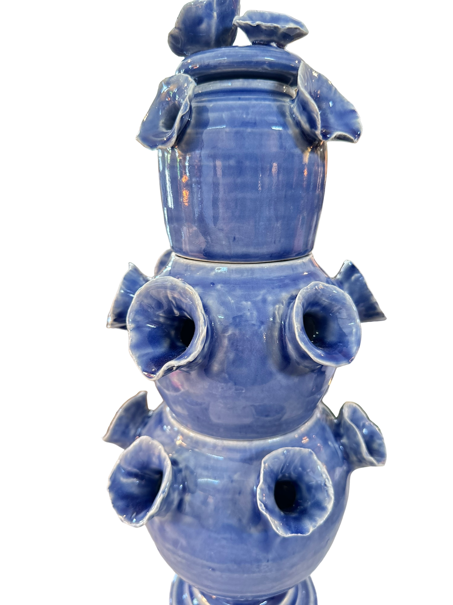 Blue Ceramic Tulipiere Tower