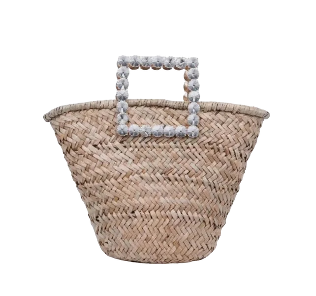 Rhinestone and Straw Tote