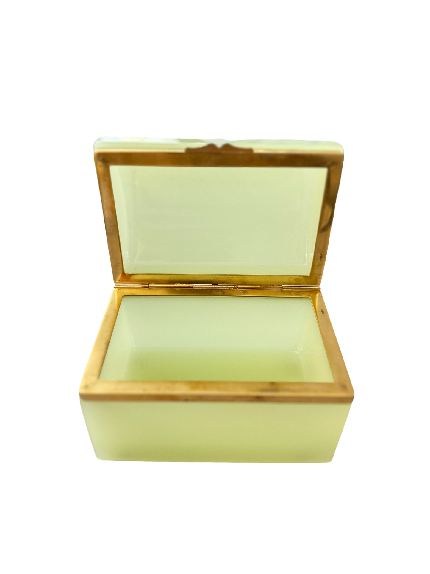 Antique Opaline Glass Box - Mint