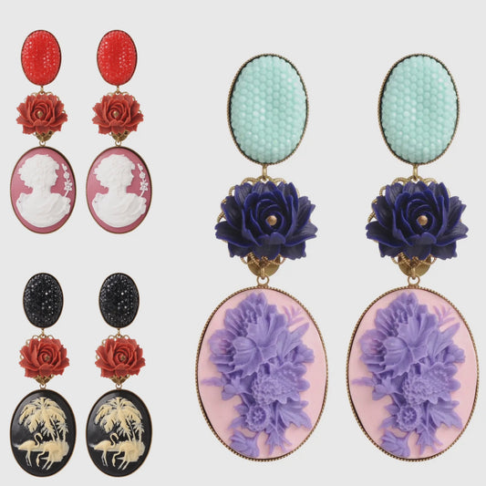 Large Cameo Earring