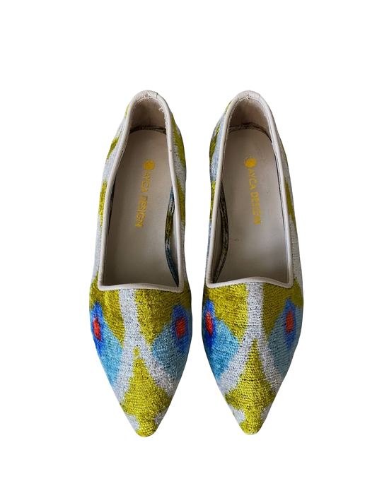 Silk Velvet Ikat Point Toe Shoe