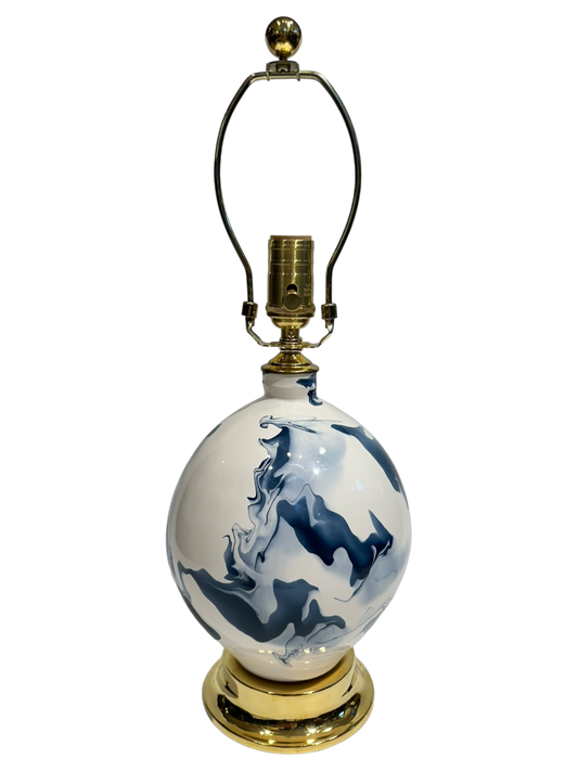 Paul Schneider Maypearl Lamp in Blue & White Geode