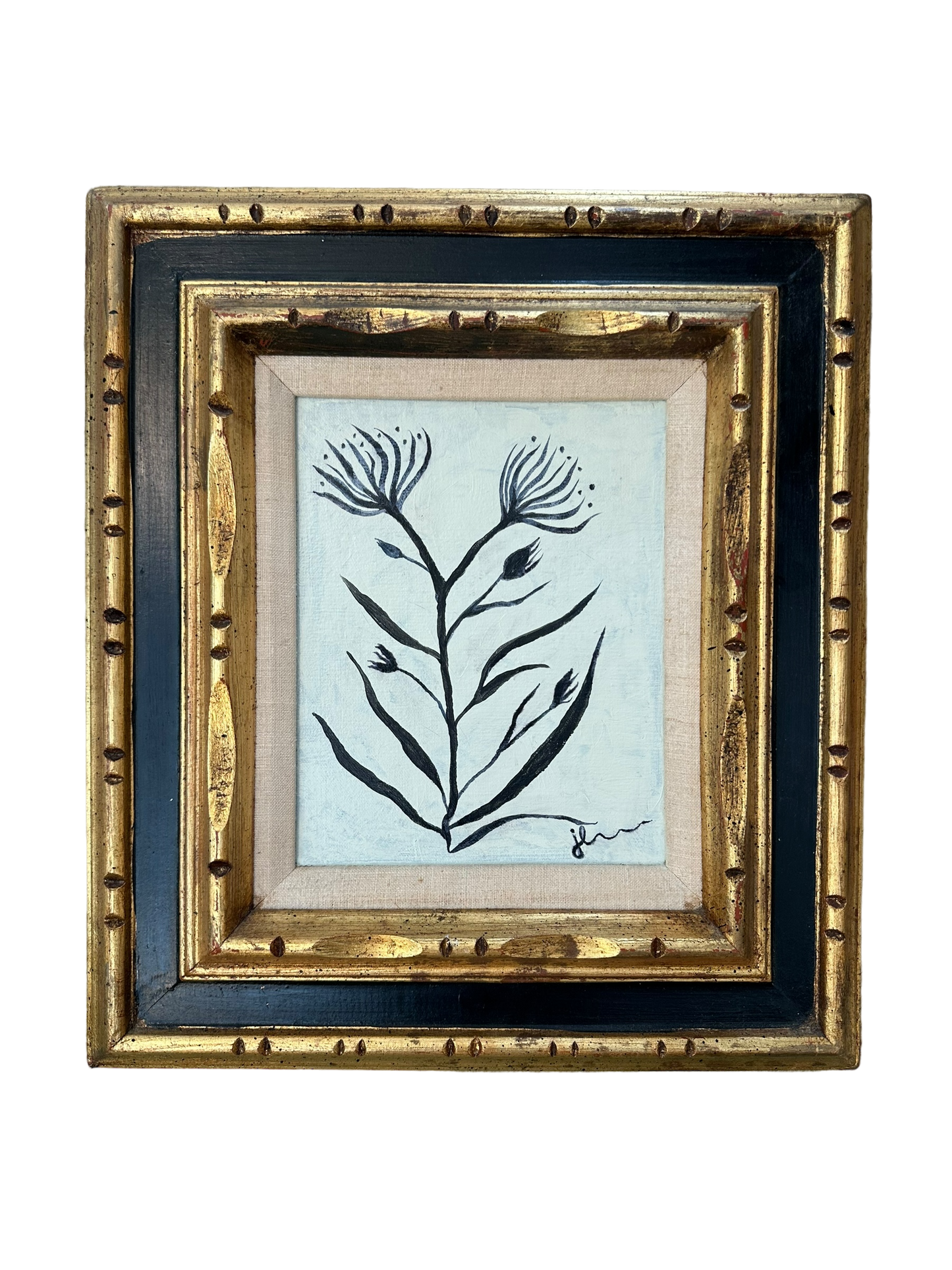 Jenn Leverett Art - B & W Framed Botanical