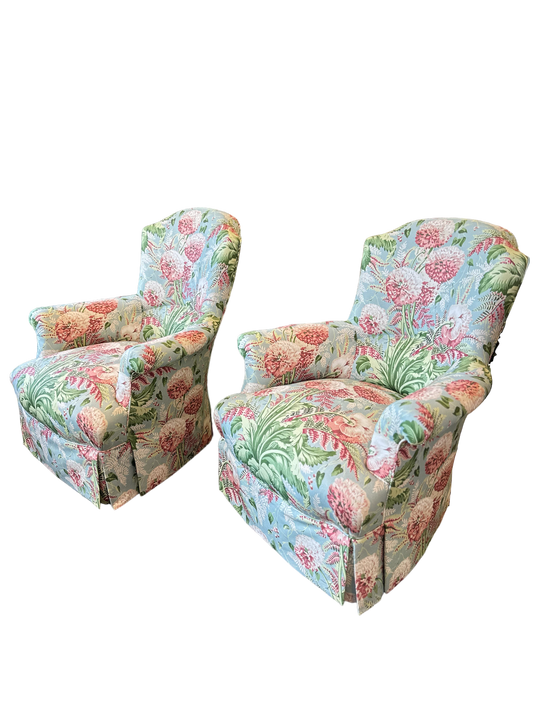 Pair of Napoleon III Skirted Armchairs