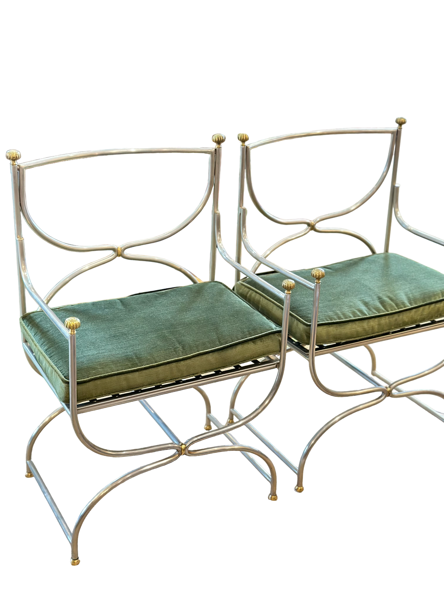 Pair of Mid-century Italian Iron Armchairs