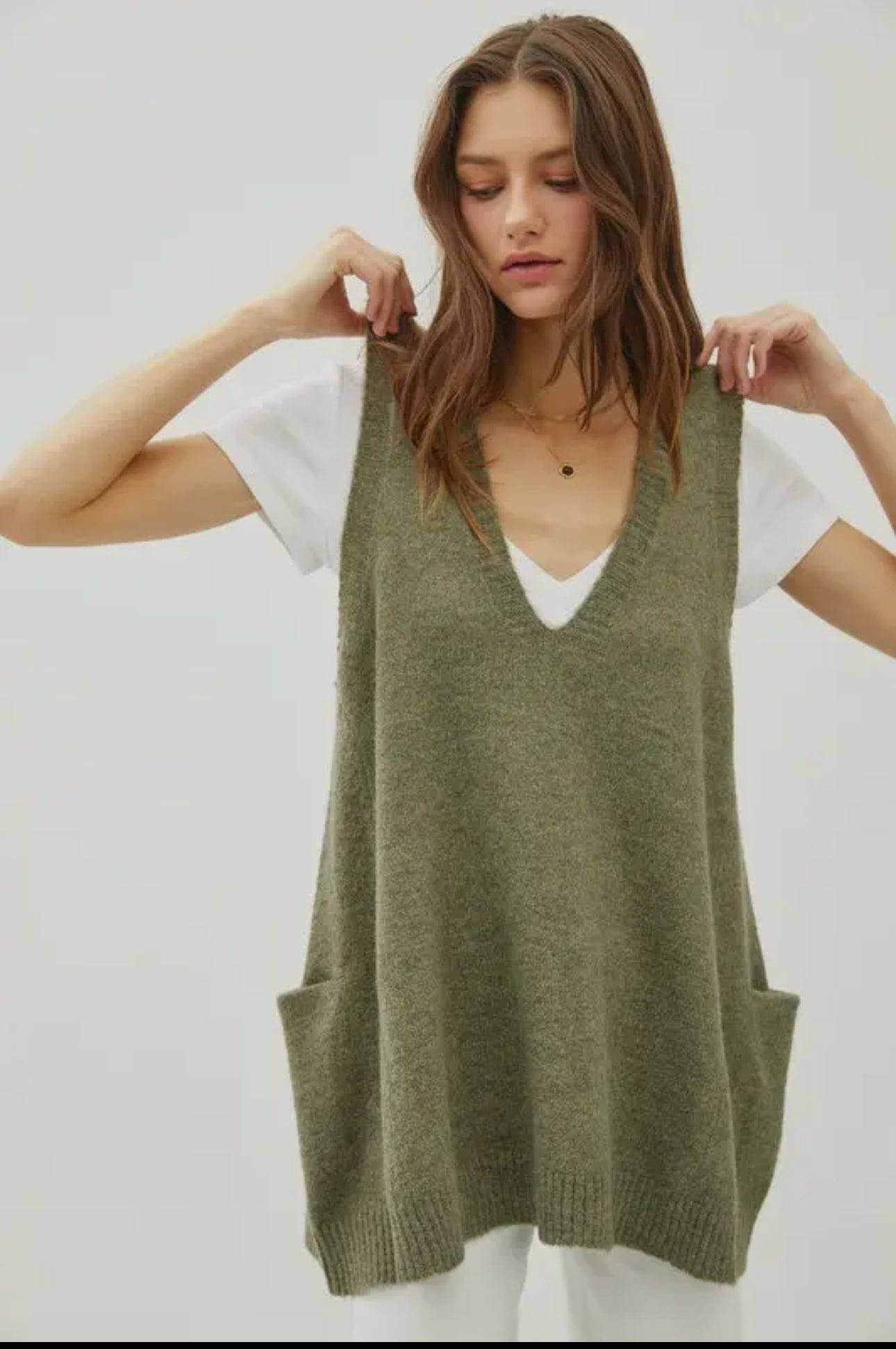 Oversize Sleeveless Sweater Vest