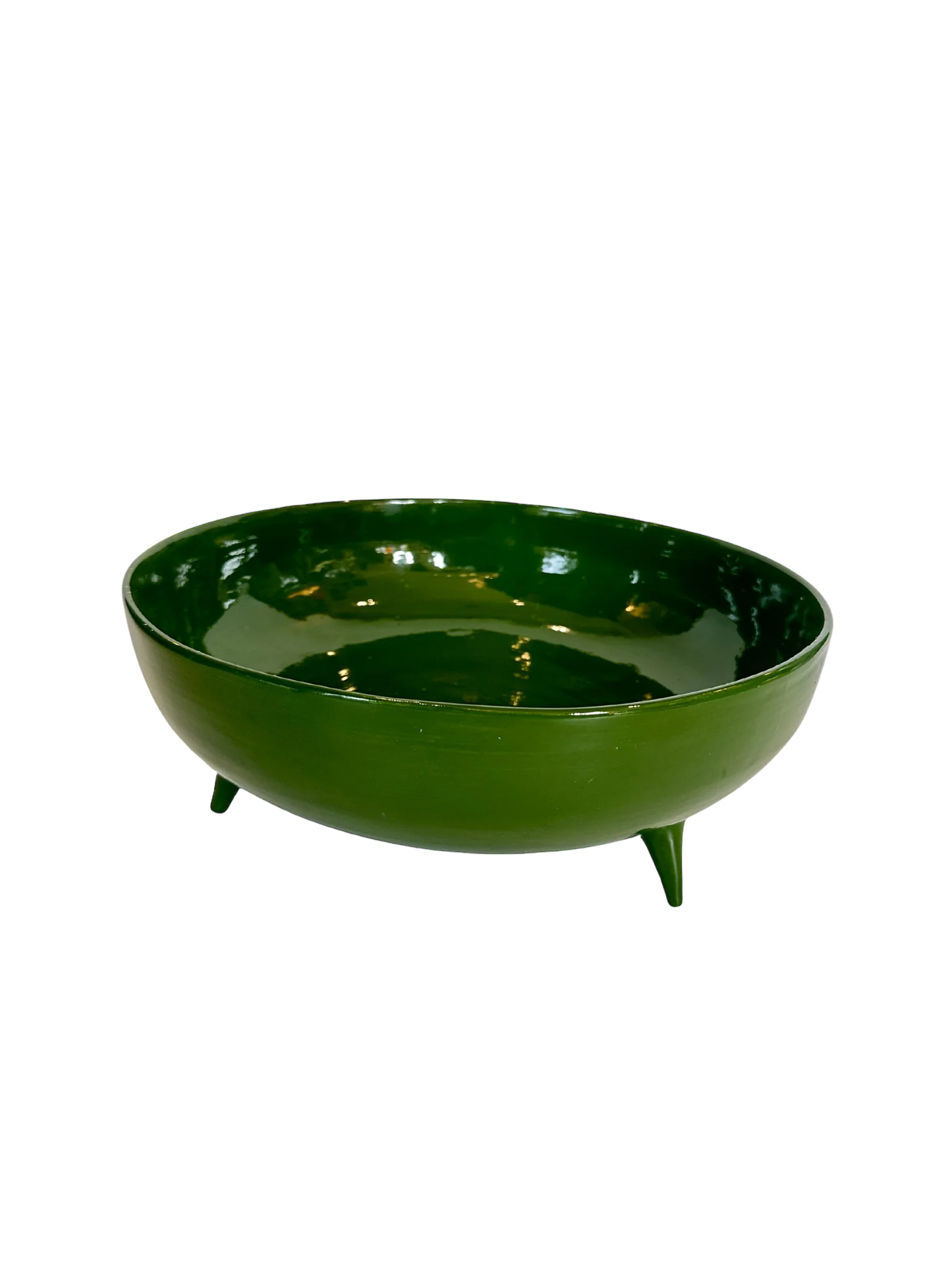 Large Tripod Bowl- Olive 13"