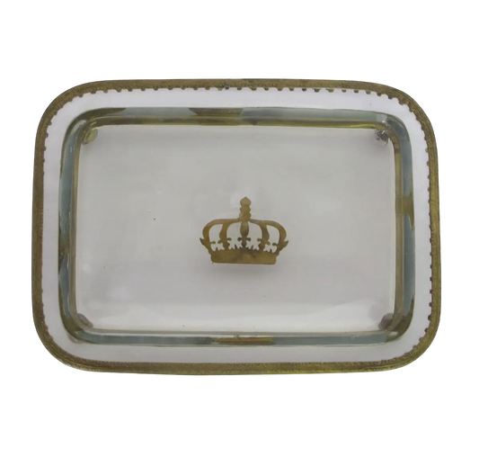 Glass Tray with Crown