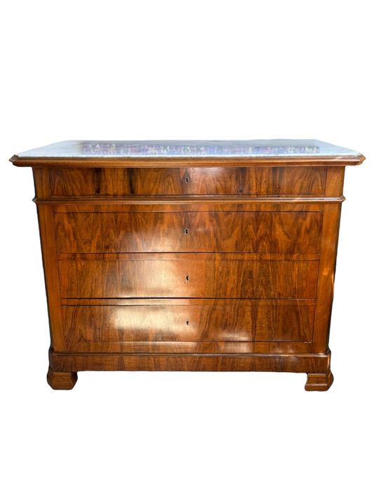 Antique Louis Philippe Chest with Marble Top