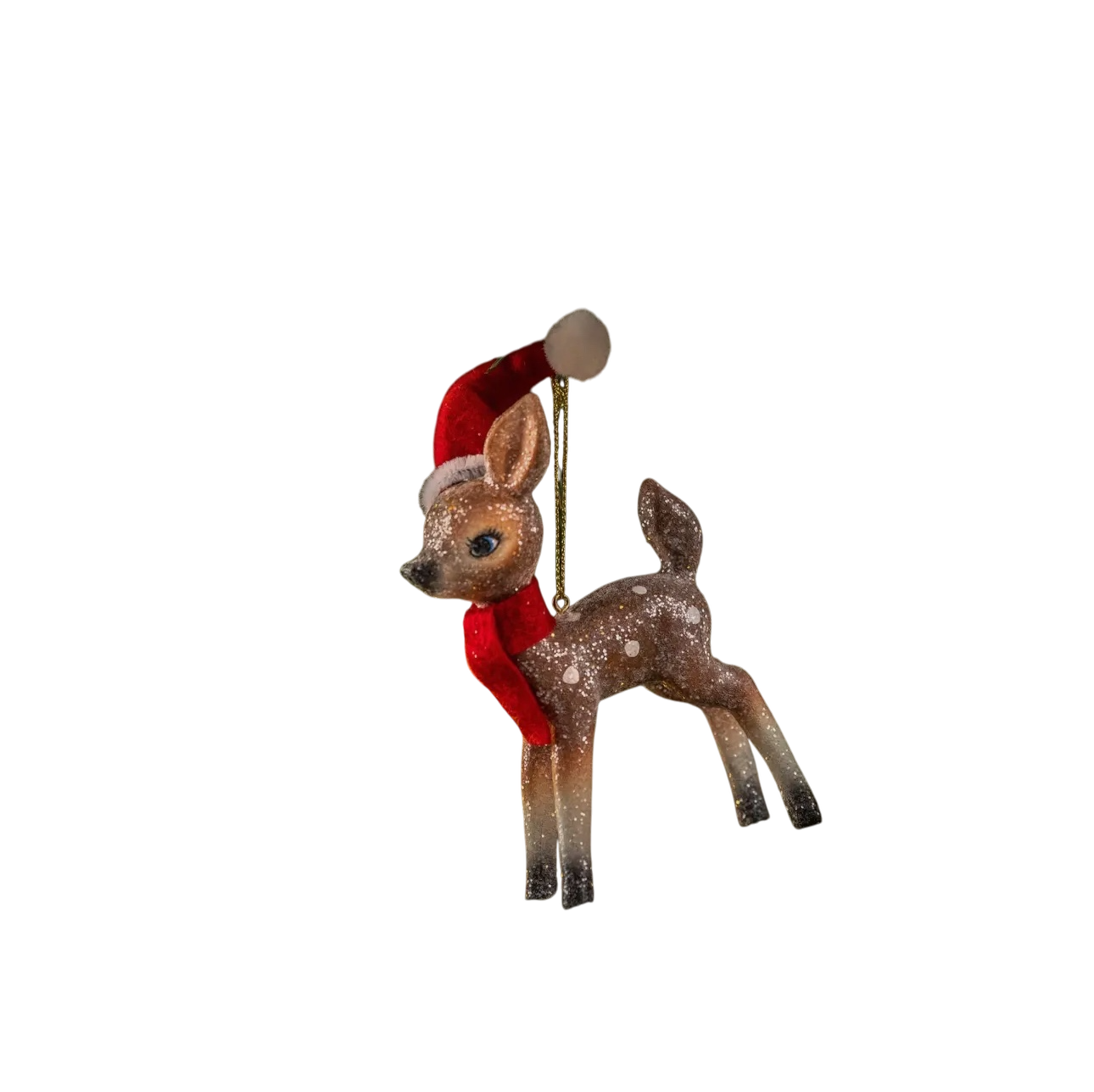 5.25" Standing Deer w/ Santa Hat