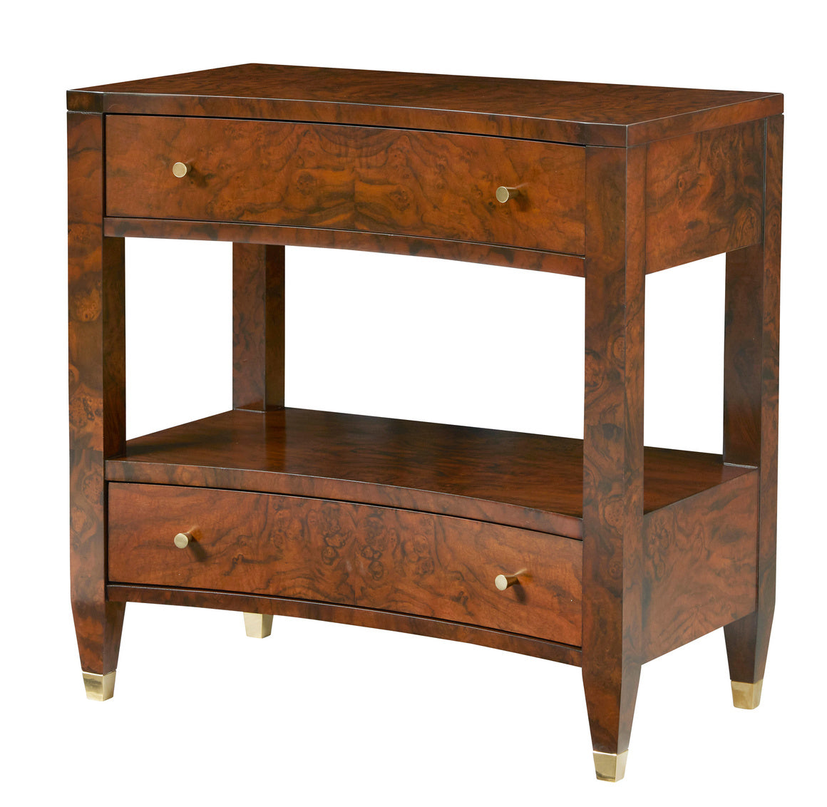 Concave Nightstand - Walnut Burl