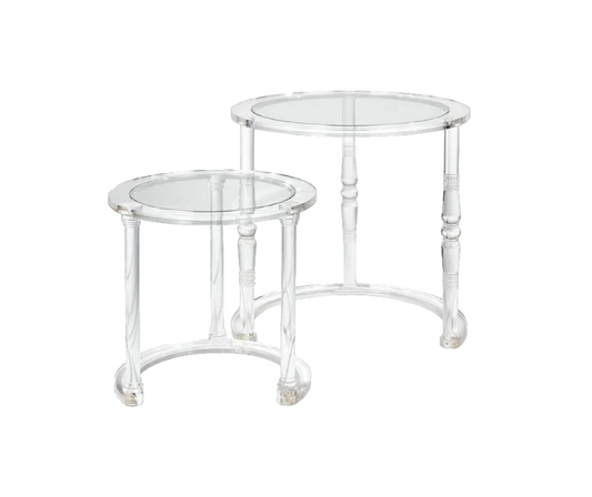 Set of Modern Clear Acrylic Nesting Tables