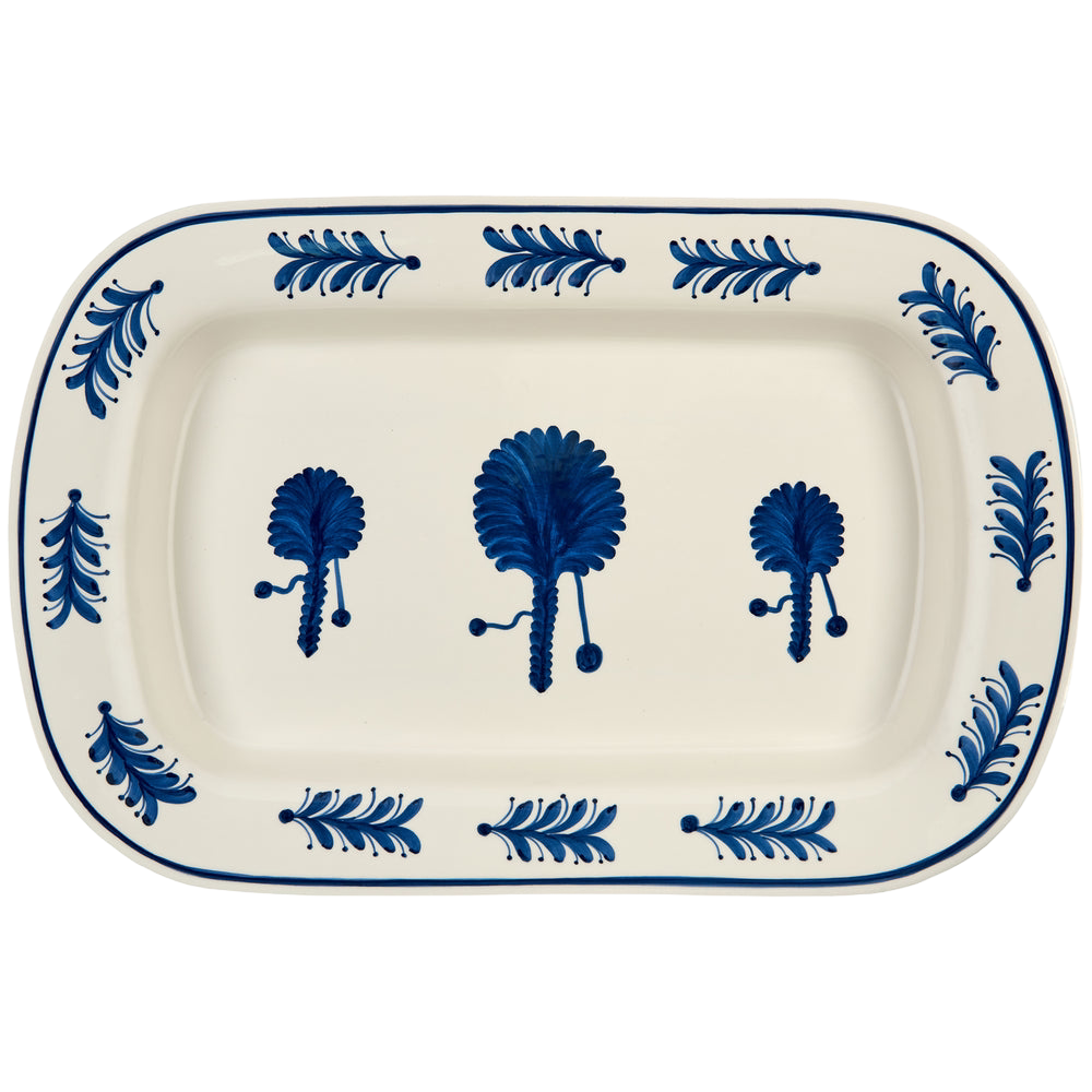 Blue Large Palm Tree Ceramic
Serving Platter