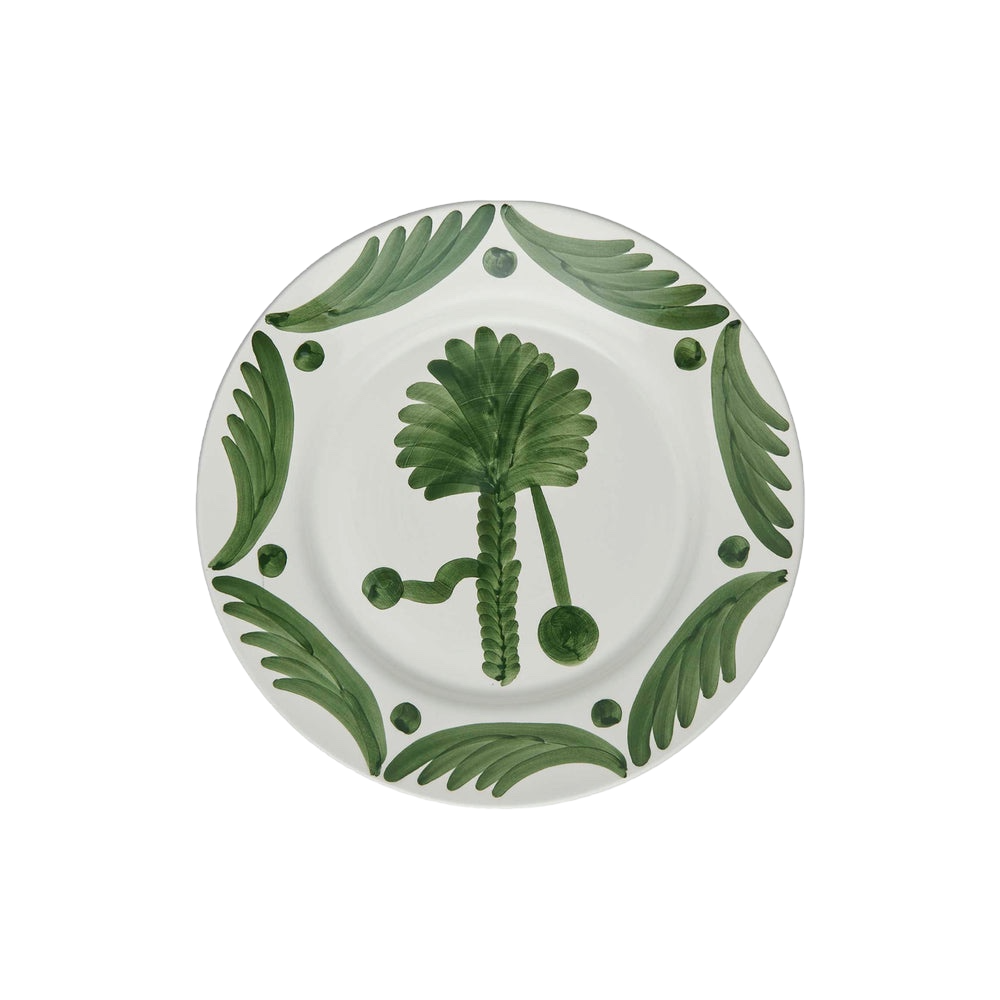 Green Palm Tree Ceramic Large Plate