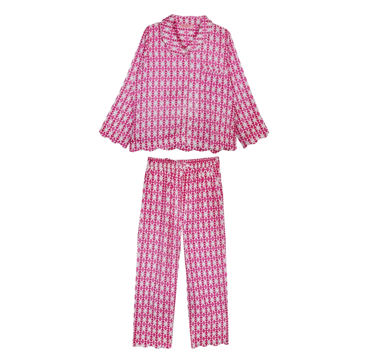 Scalloped Pajama Set