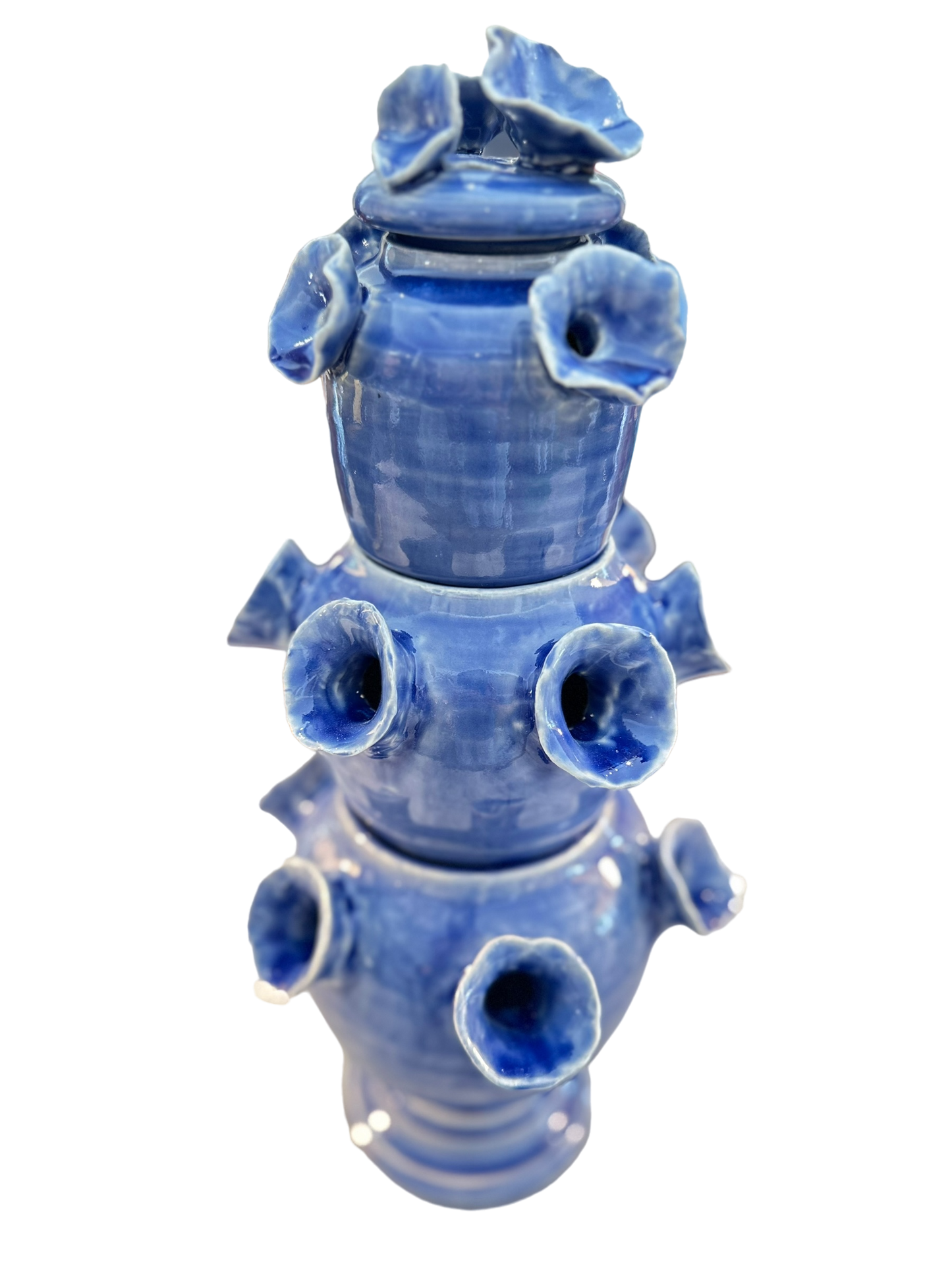 Blue Ceramic Tulipiere Tower