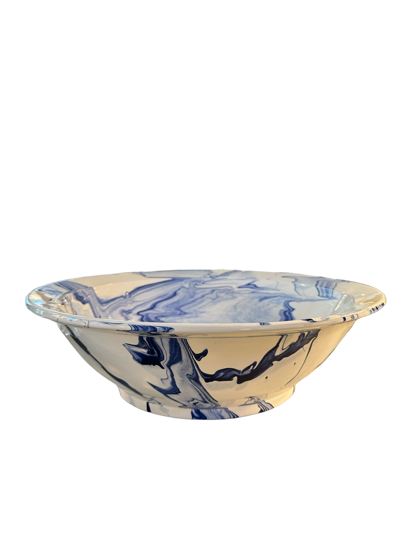 Hand Thrown Marble Low Bowl