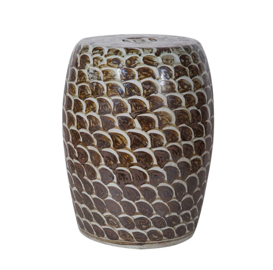 Rustic Brown Fish Scale Porcelain
Garden Stool