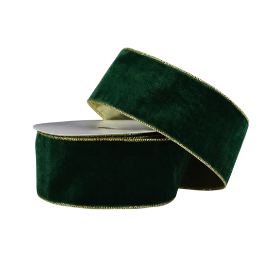 Velvet Green Ribbon - 2.5" X 10YD