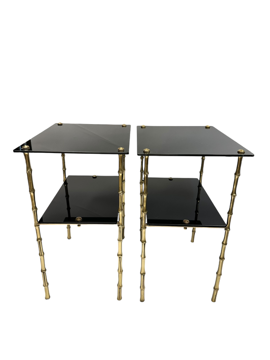 Pair of Vintage Two-Tier Side Tables