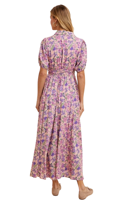 Lavender Florals Button Down Maxi