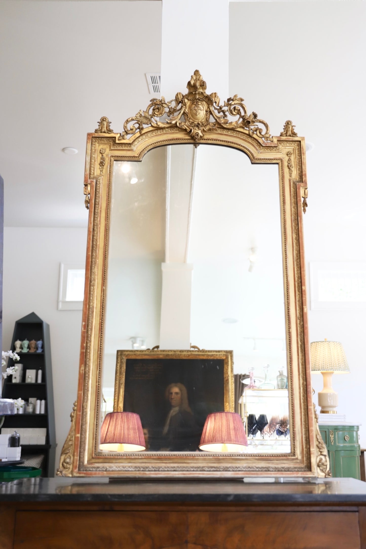 Louis XVI Mirror with Crest Cartouche