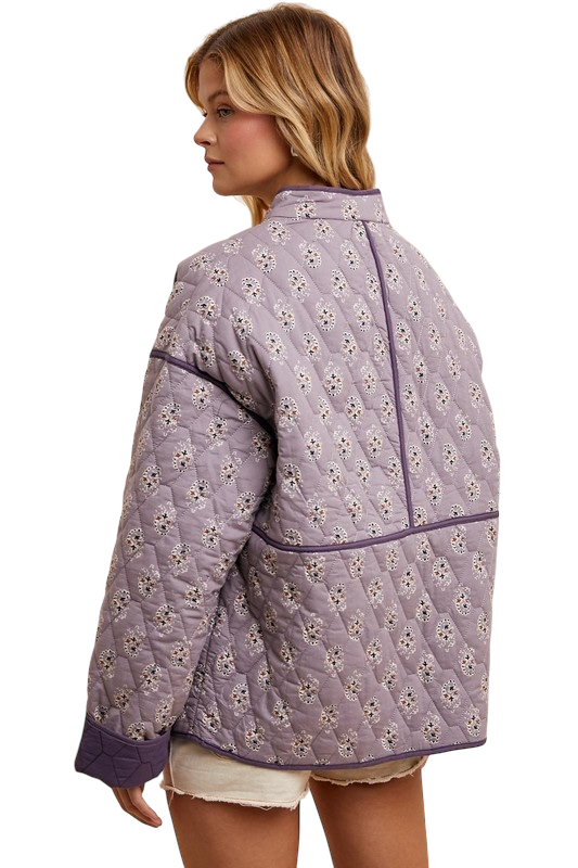 Lavender Floral Quilted Jacket