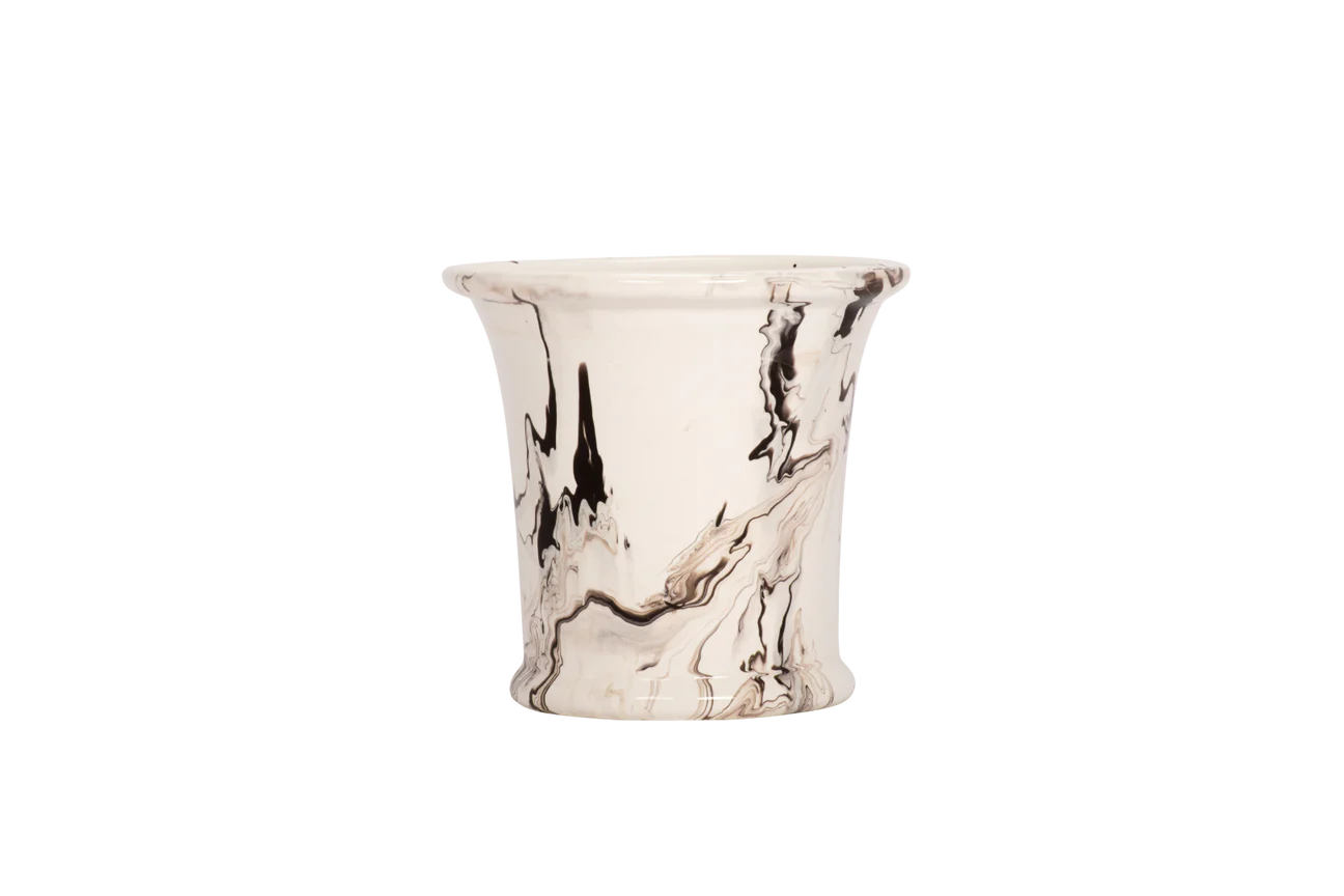 Large Marble Cache Pot in Brown Marble