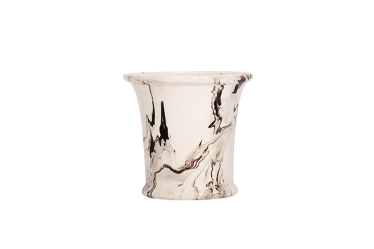 Large Marble Cache Pot in Brown Marble