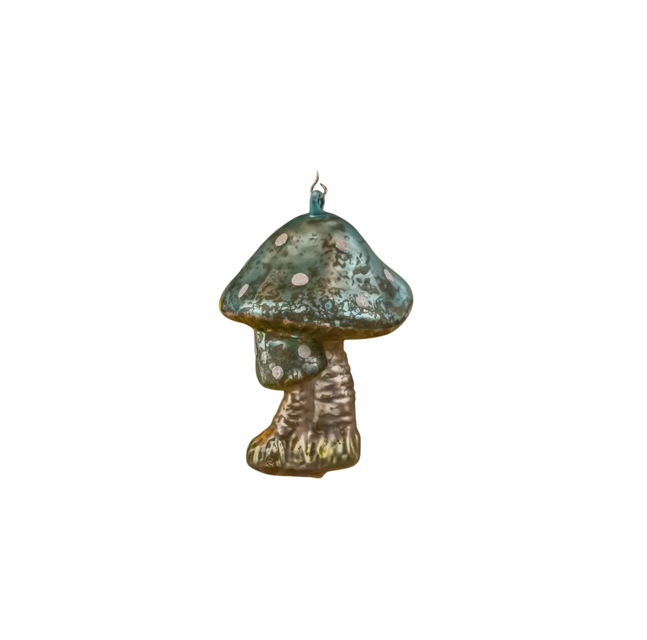 Blue Capped Double Mushroom Ornament